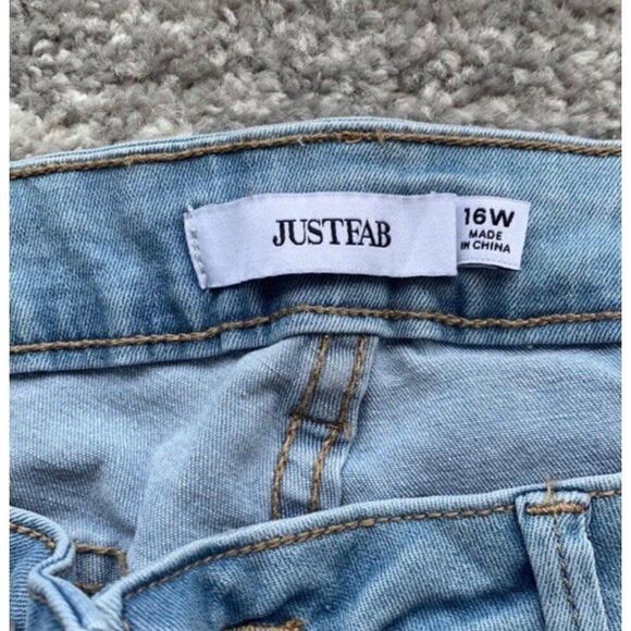 JustFab NWT Women Plus Size High Waist Blue Skinny Ankle Denim Jeans Size 16W - Picture 3 of 10